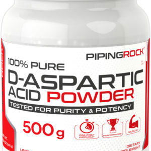 Ácido D-aspártico en polvo, 3000 mg, 500 g (17.64 oz) Botella/Frasco
