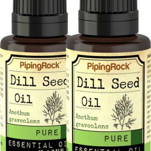 Aceite esencial de eneldo, puro (GC/MS Probado), 1/2 fl oz (15 mL) Frasco con dosificador, 2  Frascos con dosificador