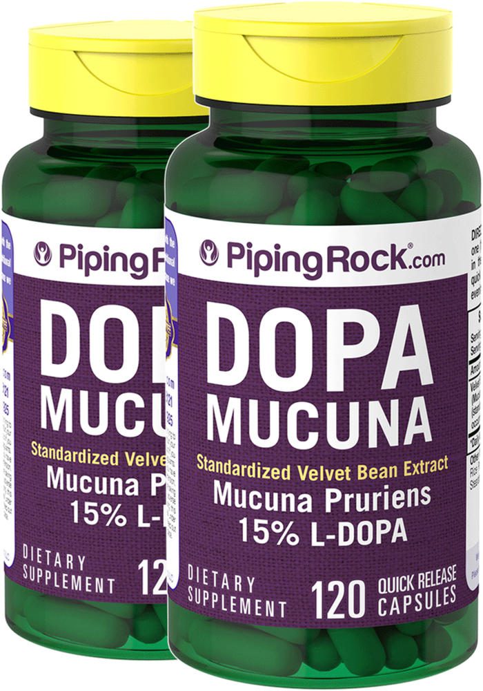 DOPA Mucuna Pruriens Estandarizado, 350 mg, 120 Cápsulas de