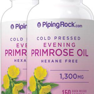 Evening Primrose Oil, 1300 mg, 150 Cápsulas blandas de liberación rápida, 2 Botellas/Frascos