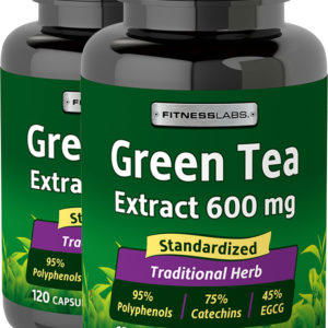 Extracto de té verde, 600 mg, 120 Cápsulas, 2  Botellas/Frascos
