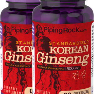 Ginseng coreano (ginseng panax), 500 mg, 90 Cápsulas de liberación rápida, 2  Botellas/Frascos