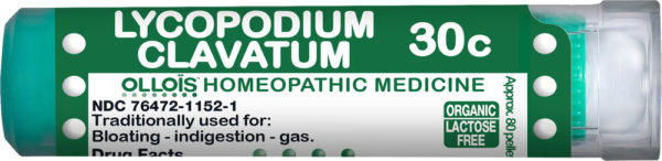 Lycopodium clavatum 30c, fórmula homeopática para gases e indigestiones, 80 Gránulos