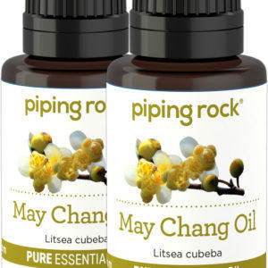 Aceite esencial de May Chang (Litsea Cubeba), puro (GC/MS Probado), 1/2 fl oz (15 mL) Frasco con dosificador, 2  Botellas/Frascos