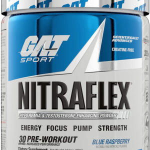 Suplemento en polvo Nitraflex (Sabor Blue Raspberry), 10.6 oz (300 g) Botella/Frasco