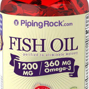 Aceite de pescado omega-3 sabor limón, 1200 mg, 120 Cápsulas blandas de liberación rápida