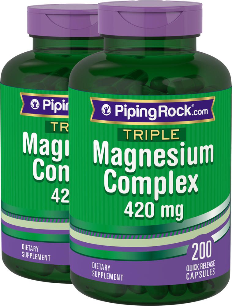 Complejo de magnesio de triple acción, 420 mg, 200 Cápsulas de