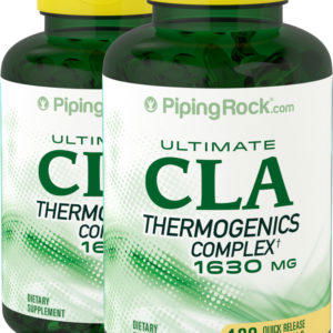 Ultimate CLA, complejo termogénico 1630mg, 120 Cápsulas blandas de liberación rápida, 2  Botellas/Frascos