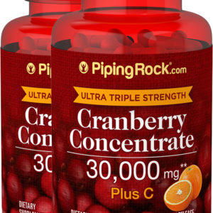 Arándano americano de triple concentración y vitamina C, 30000 mg (por dosis), 150 Cápsulas de liberación rápida, 2  Botellas/Frascos