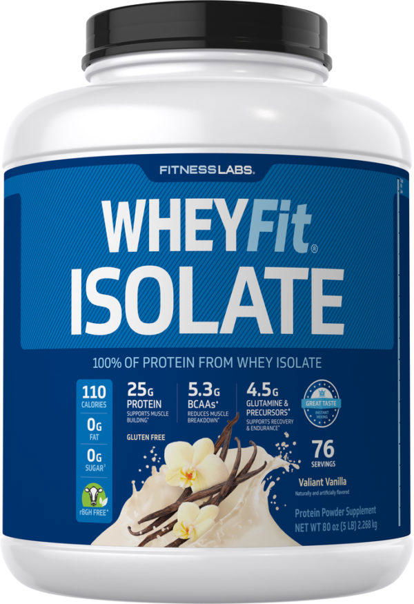 Proteína de suero de leche WheyFit Aislado (sabor Valiant Vanilla), 5 lb (2.268 kg) size_units.unit.118