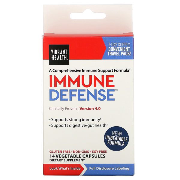 Vibrant Health, Immune Defense, Travel Pack, 14 Vegetable Capsules - Imagen 2