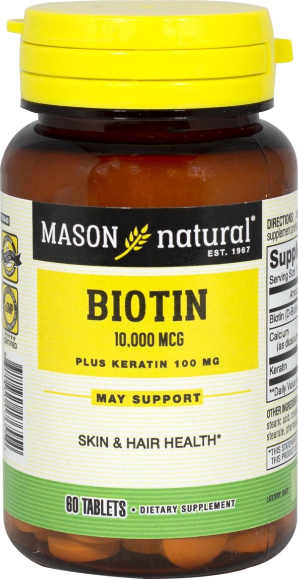 Biotina 10,000 MCG más queratina 100 mg