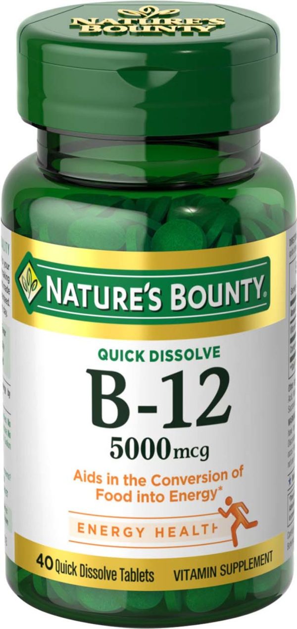 Nature's Bounty® B12 de disolución rápida 5000 mcg