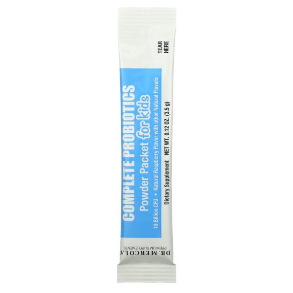 Dr. Mercola, polvo de probióticos completos en sobres para niños, sabor natural a frambuesa, 30 sobres, 0.12 oz (3.5 g) c/u - Imagen 3