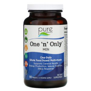 Pure Essence, One 'n' Only para hombres, Suplemento multivitamínico y mineral, 90 comprimidos