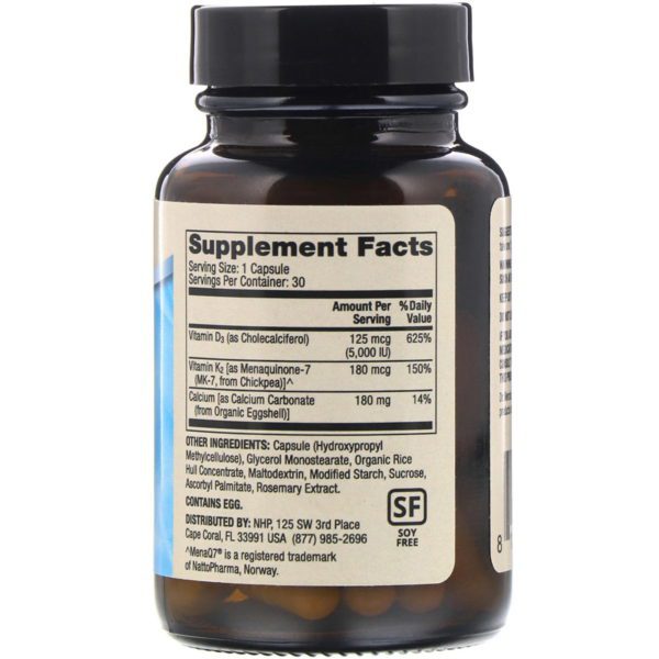 Dr. Mercola, Calcio con vitaminas D3 y K2, 30 comprimidos - Imagen 2