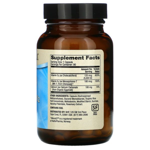 Dr. Mercola, Calcio con vitaminas D3 y K2, 90 cápsulas - Imagen 2