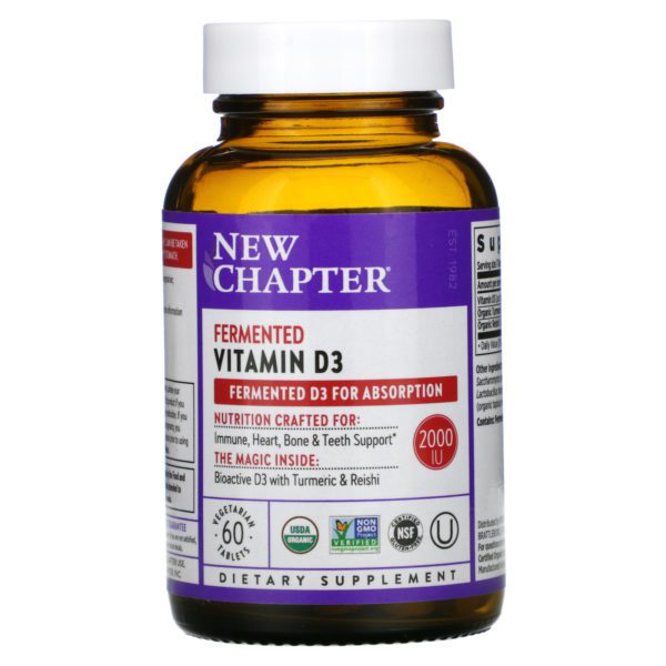 New Chapter, Fermented Vitamin D3, 60 Vegan Tablets
