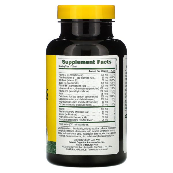 Nature's Plus, Complejo Mega-estrés, 90 comprimidos - Imagen 2