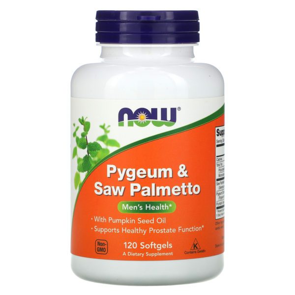 Now Foods, Pygeum & Saw Palmetto, Men's Health, 120 Cápsulas Blandas