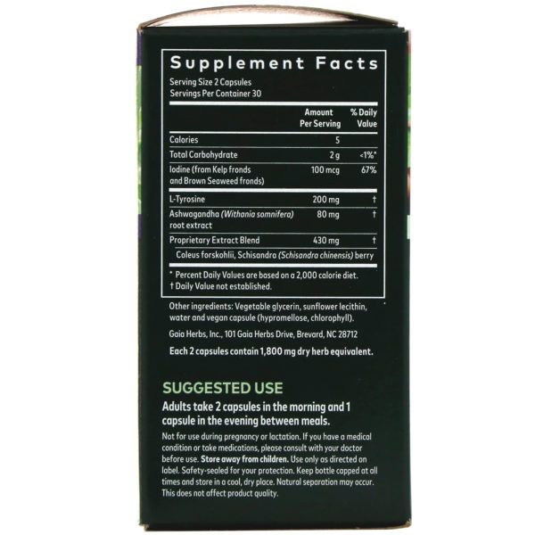 Gaia Herbs, Thyroid Support, 60 fito cápsulas líquidas vegetarianas - Imagen 2