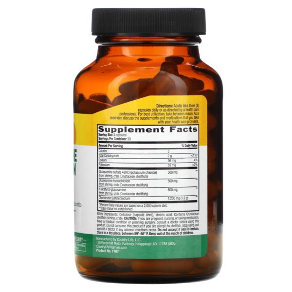 Country Life, Fórmula de glucosamina condroitina, 90 cápsulas - Imagen 2