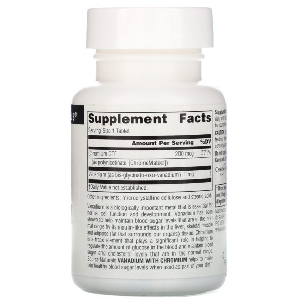 Source Naturals, Vanadio con Cromo, 90 Pastillas - Imagen 2
