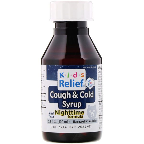 Homeolab USA, Kids Relief, Cough & Cold Syrup, Nighttime Formula, For Kids 0-12 Yrs, 3.4 fl oz (100 ml) - Imagen 4