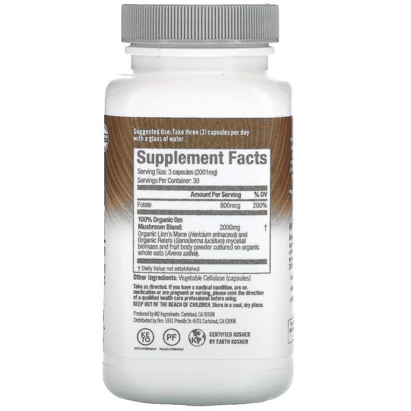 Om Mushrooms, Brain Fuel, 667 mg, 90 Vegetarian Capsules - Imagen 2