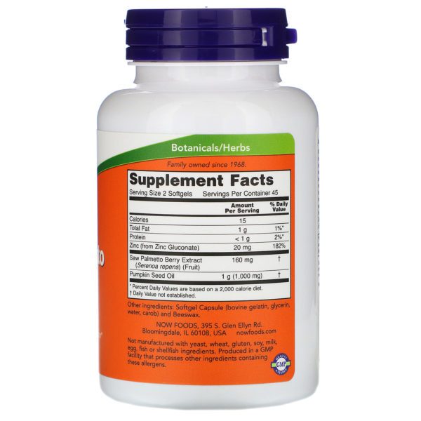 Now Foods, Extracto de Serenoa repens, 90 cápsulas blandas - Imagen 2