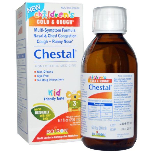 Boiron, Chestal, para el resfrío y la tos de los niños, 6.7 fl oz (200 ml)