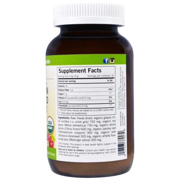 Eclectic Institute, Complejo flavonoide quercetina, comida en polvo integral, 3.2 oz (90 g) - Imagen 2