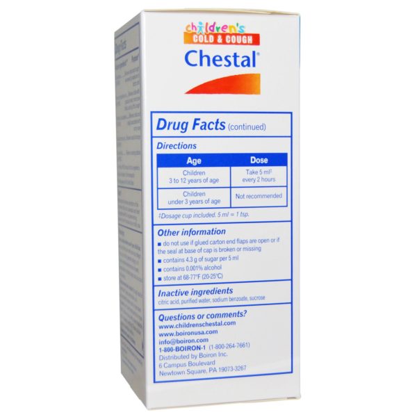 Boiron, Chestal, para el resfrío y la tos de los niños, 6.7 fl oz (200 ml) - Imagen 3