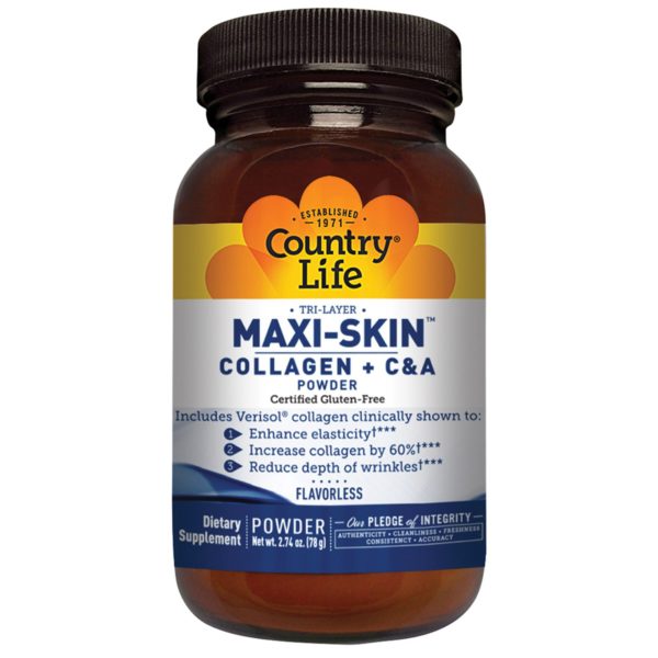 Country Life, Maxi-Skin Collagen + C & A Powder, 2.74 oz (78 g)