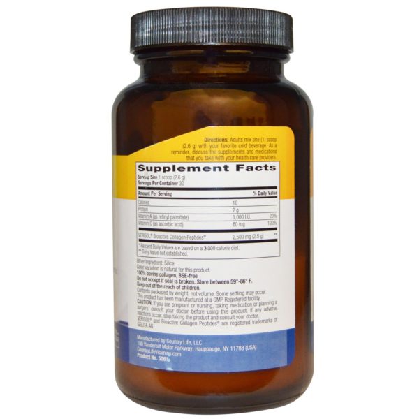 Country Life, Maxi-Skin Collagen + C & A Powder, 2.74 oz (78 g) - Imagen 2