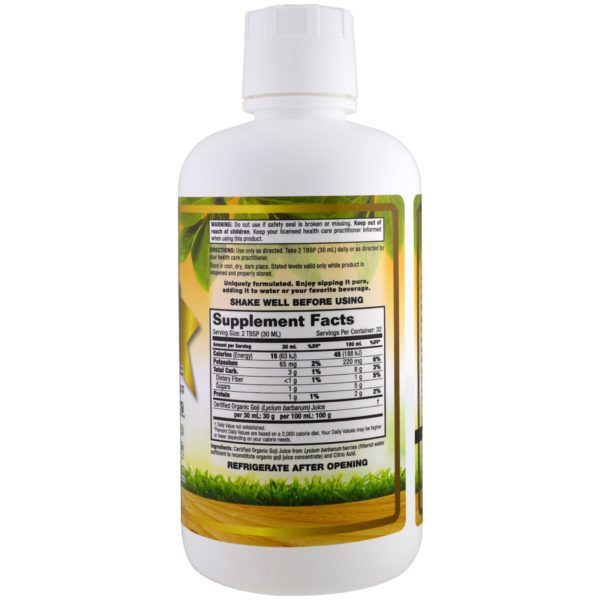 Dynamic Health  Laboratories, Certified Organic Goji Gold, 100% Juice, 32 fl oz (946 ml) - Imagen 2