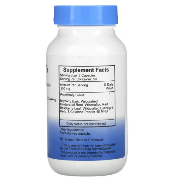 Christopher's Original Formulas, Herbal Eyebright Formula, 475 mg, 100 Vegetarian Caps - Imagen 2
