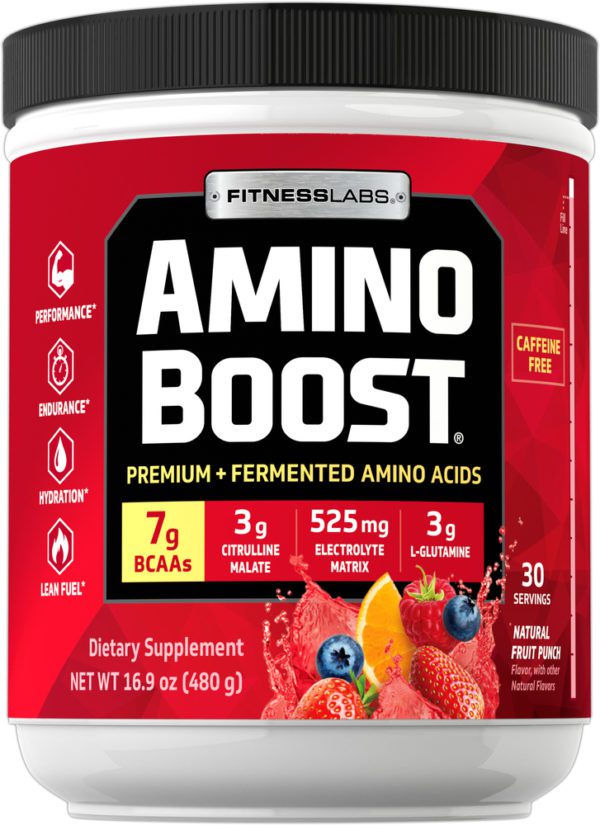 Amino Boost BCAA Powder (Natural Fruit Punch), 16.9 oz (480 g) Bottle