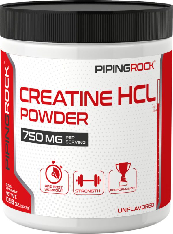 Creatine HCL Powder, 750 mg (per serving), 10.58 oz (300 g) Bottle