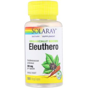 Solaray, Eleutero cutivado orgánicamente, 350 mg, 100 cápsulas vegeterianas