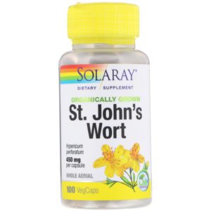Solaray, Hierba de San Juan cultivada orgánicamente, 450 mg, 100 cápsulas vegeterianas