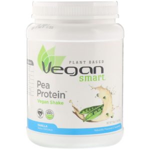 VeganSmart, Batido de proteína de arveja vegana, vainilla, 540 g (19 oz)