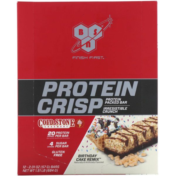 BSN, Protein Crisp, Remix pastel de cumpleaños, 12 barritas, 2.01 oz (57 g) cada una - Imagen 2