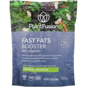 PlantFusion, Potenciador Fast Fats, energía cetogénica, natural, 188 g (6,63 oz)