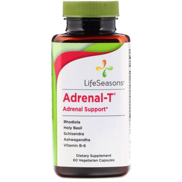 LifeSeasons, Adrenal-T, Apoyo adrenal, 60 cápsulas vegetarianas