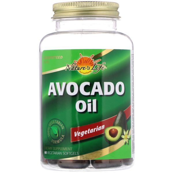 Nature's Life, Aceite de aguacate, 60 cápsulas blandas vegetarianas