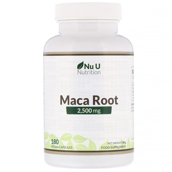 Nu U Nutrition, Raíz de maca, 2500 mg, 180 cápsulas veganas