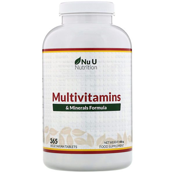 Nu U Nutrition, Suplemento multivitamínico y mineral, 365 comprimidos vegetales