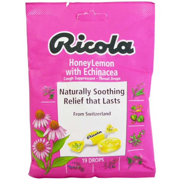 Ricola, Pastillas para la tos de miel, limón y equinácea, 19 pastillas