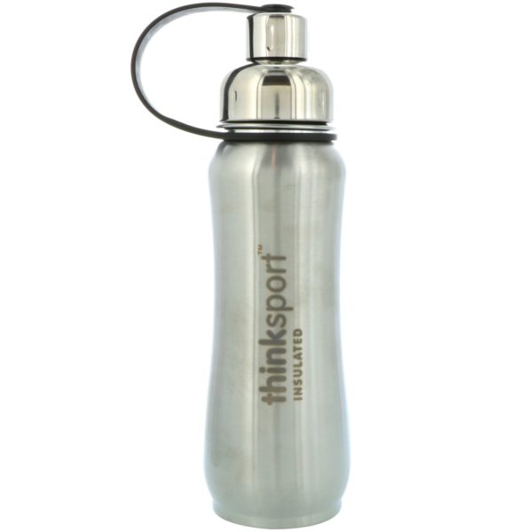 Think, Thinksport, Botella deportiva aislante, Plata, 17 oz (500ml)